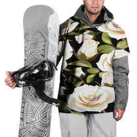 Накидка на куртку 3D с принтом Белые розы , 100% полиэстер |  | Тематика изображения на принте: flower | pattern | spring | букет | весна | паттерн | праздник | розы | цветочный | цветы