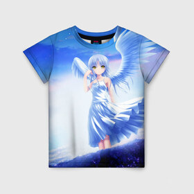 Детская футболка 3D с принтом Anime , 100% гипоаллергенный полиэфир | прямой крой, круглый вырез горловины, длина до линии бедер, чуть спущенное плечо, ткань немного тянется | angel beats | anime | kanade | nakamura | ангельские ритмы | аниме