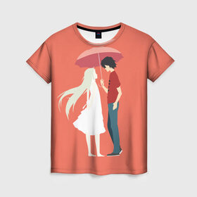 Женская футболка 3D с принтом Menma , 100% полиэфир ( синтетическое хлопкоподобное полотно) | прямой крой, круглый вырез горловины, длина до линии бедер | anime | anohana | meiko honma | аниме | невиданный цветок