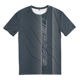 Мужская футболка 3D с принтом AMG-neon W , 100% полиэфир | прямой крой, круглый вырез горловины, длина до линии бедер | 