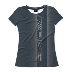 Женская футболка 3D с принтом AMG-neon W , 100% полиэфир ( синтетическое хлопкоподобное полотно) | прямой крой, круглый вырез горловины, длина до линии бедер | 
