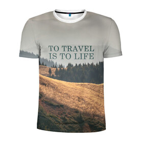 Мужская футболка 3D спортивная с принтом путешествия , 100% полиэстер с улучшенными характеристиками | приталенный силуэт, круглая горловина, широкие плечи, сужается к линии бедра | adventure | forest | hiking | nature | taiga | traveling | trees | trekking | лес | отдых | охота | приключения | природа | путешествия | свобода | тайга | туризм