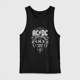 Мужская майка хлопок с принтом AC/DC run for your life , 100% хлопок |  | Тематика изображения на принте: ac dc | acdc ас дс | асдс