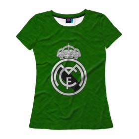 Женская футболка 3D с принтом FC Real Madrid , 100% полиэфир ( синтетическое хлопкоподобное полотно) | прямой крой, круглый вырез горловины, длина до линии бедер | football | soccer | реал мадрид