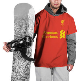 Накидка на куртку 3D с принтом Форма Мохамед Салах , 100% полиэстер |  | Тематика изображения на принте: fc | footbal club | liverpool | ливерпуль | футбол | футбольный клуб