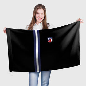 Флаг 3D с принтом Атлетико Мадрид , 100% полиэстер | плотность ткани — 95 г/м2, размер — 67 х 109 см. Принт наносится с одной стороны | атлетико мадрид | эмблема
