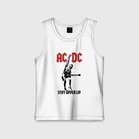 Детская майка хлопок с принтом AC/DC stiff upper lip ,  |  | Тематика изображения на принте: ac dc | acdc | acdc ас дс | австралийская | ангус янг | асдс | блюз | группа | крис слэйд | метал | молния | музыка | музыканты | певцы | рок | рок н ролл | стиви янг | хард | хардрок | эксл роуз