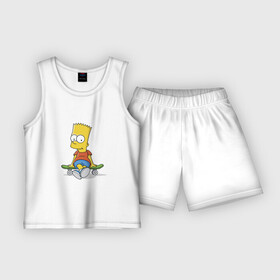 Детская пижама с шортами хлопок с принтом Барт ,  |  | bart | simpsons | skate | скейт