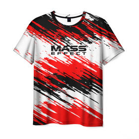 Мужская футболка 3D с принтом Mass Effect , 100% полиэфир | прямой крой, круглый вырез горловины, длина до линии бедер | n7 | shepard | галактика | жнец | космос | краска | краски | масс | нормандия | планета | шепард | эффект