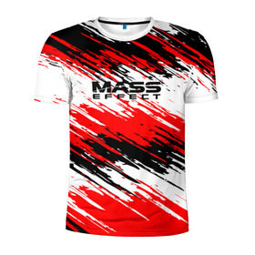 Мужская футболка 3D спортивная с принтом Mass Effect , 100% полиэстер с улучшенными характеристиками | приталенный силуэт, круглая горловина, широкие плечи, сужается к линии бедра | n7 | shepard | галактика | жнец | космос | краска | краски | масс | нормандия | планета | шепард | эффект