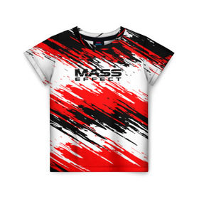 Детская футболка 3D с принтом Mass Effect , 100% гипоаллергенный полиэфир | прямой крой, круглый вырез горловины, длина до линии бедер, чуть спущенное плечо, ткань немного тянется | n7 | shepard | галактика | жнец | космос | краска | краски | масс | нормандия | планета | шепард | эффект