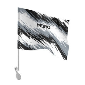 Флаг для автомобиля с принтом METRO , 100% полиэстер | Размер: 30*21 см | 2033 | exodus | game | last | light | metro | redux | апокалипсис | зомби | игра | краска | краски | метро | монстр | постапокалипсис