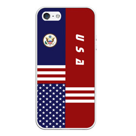 Чехол для iPhone 5/5S матовый с принтом USA (США) , Силикон | Область печати: задняя сторона чехла, без боковых панелей | us | usa | америка | американец | американка | американцы | америки | герб | доллар | знак | надпись | патриот | полосы | символ | соединенные | страна | сша | флаг | флага | цвета | штаты