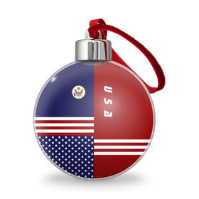 Ёлочный шар с принтом USA (США) , Пластик | Диаметр: 77 мм | us | usa | америка | американец | американка | американцы | америки | герб | доллар | знак | надпись | патриот | полосы | символ | соединенные | страна | сша | флаг | флага | цвета | штаты