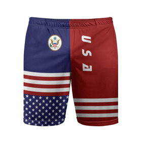 Мужские шорты 3D спортивные с принтом USA (США) ,  |  | us | usa | америка | американец | американка | американцы | америки | герб | доллар | знак | надпись | патриот | полосы | символ | соединенные | страна | сша | флаг | флага | цвета | штаты