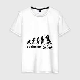 Мужская футболка хлопок с принтом Evolution Salsa , 100% хлопок | прямой крой, круглый вырез горловины, длина до линии бедер, слегка спущенное плечо. | 