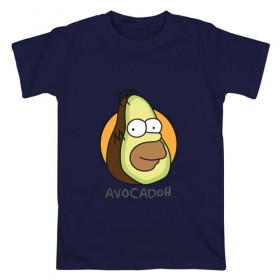Мужская футболка хлопок с принтом Avocadoh , 100% хлопок | прямой крой, круглый вырез горловины, длина до линии бедер, слегка спущенное плечо. | doh | homer | simpsons | авокадо | гомер