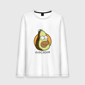 Мужской лонгслив хлопок с принтом Avocadoh , 100% хлопок |  | Тематика изображения на принте: doh | homer | simpsons | авокадо | гомер