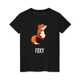Женская футболка хлопок с принтом Лиса , 100% хлопок | прямой крой, круглый вырез горловины, длина до линии бедер, слегка спущенное плечо | Тематика изображения на принте: fox | foxy | лис | лиса | лисица | лисичка | лисы | с лисой | танцующая | фокс