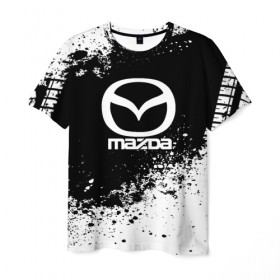 Мужская футболка 3D с принтом Mazda abstract sport , 100% полиэфир | прямой крой, круглый вырез горловины, длина до линии бедер | auto | automobile | car | machine | mazda | motor | motor car | sport car | автомашина | бренд | легковой автомобиль | мазда | марка | спортивный автомобиль | тачка