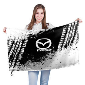 Флаг 3D с принтом Mazda abstract sport , 100% полиэстер | плотность ткани — 95 г/м2, размер — 67 х 109 см. Принт наносится с одной стороны | auto | automobile | car | machine | mazda | motor | motor car | sport car | автомашина | бренд | легковой автомобиль | мазда | марка | спортивный автомобиль | тачка