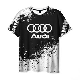 Мужская футболка 3D с принтом Audi abstract sport , 100% полиэфир | прямой крой, круглый вырез горловины, длина до линии бедер | ауди | кольца | лого | машина