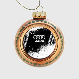 Стеклянный ёлочный шар с принтом Audi abstract sport , Стекло | Диаметр: 80 мм | Тематика изображения на принте: ауди | кольца | лого | машина