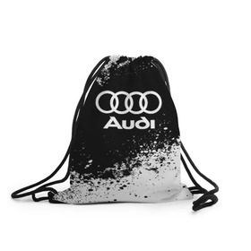 Рюкзак-мешок 3D с принтом Audi abstract sport , 100% полиэстер | плотность ткани — 200 г/м2, размер — 35 х 45 см; лямки — толстые шнурки, застежка на шнуровке, без карманов и подкладки | ауди | кольца | лого | машина