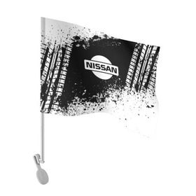 Флаг для автомобиля с принтом Nissan abstract sport , 100% полиэстер | Размер: 30*21 см | motor | nissan | авто | лого | машина | ниссан | тачка