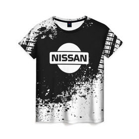 Женская футболка 3D с принтом Nissan abstract sport , 100% полиэфир ( синтетическое хлопкоподобное полотно) | прямой крой, круглый вырез горловины, длина до линии бедер | motor | nissan | авто | лого | машина | ниссан | тачка
