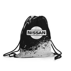 Рюкзак-мешок 3D с принтом Nissan abstract sport , 100% полиэстер | плотность ткани — 200 г/м2, размер — 35 х 45 см; лямки — толстые шнурки, застежка на шнуровке, без карманов и подкладки | motor | nissan | авто | лого | машина | ниссан | тачка