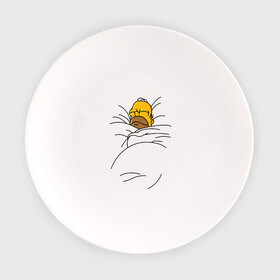Тарелка с принтом Спящий Гомер , фарфор | диаметр - 210 мм
диаметр для нанесения принта - 120 мм | Тематика изображения на принте: homer | simpsons | гомер | симпсоны