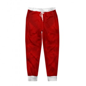Мужские брюки 3D с принтом Abstract flower RED , 100% полиэстер | манжеты по низу, эластичный пояс регулируется шнурком, по бокам два кармана без застежек, внутренняя часть кармана из мелкой сетки | 
