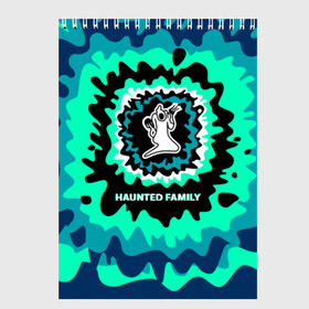 Скетчбук с принтом Haunted Family , 100% бумага
 | 48 листов, плотность листов — 100 г/м2, плотность картонной обложки — 250 г/м2. Листы скреплены сверху удобной пружинной спиралью | 