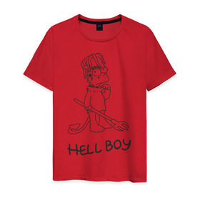 Мужская футболка хлопок с принтом Bart Lil Peep , 100% хлопок | прямой крой, круглый вырез горловины, длина до линии бедер, слегка спущенное плечо. | bart simpson | lil peep | барт симпсоны | лил пип
