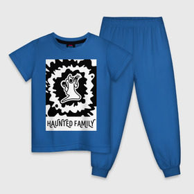 Детская пижама хлопок с принтом Haunted Family , 100% хлопок |  брюки и футболка прямого кроя, без карманов, на брюках мягкая резинка на поясе и по низу штанин
 | Тематика изображения на принте: 