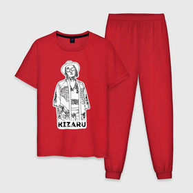 Мужская пижама хлопок с принтом Kizaru , 100% хлопок | брюки и футболка прямого кроя, без карманов, на брюках мягкая резинка на поясе и по низу штанин
 | 