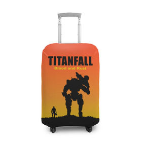 Чехол для чемодана 3D с принтом Titanfall 2 , 86% полиэфир, 14% спандекс | двустороннее нанесение принта, прорези для ручек и колес | blood and rust | game | воин | закат | игра | кровь и ржавчина | робот