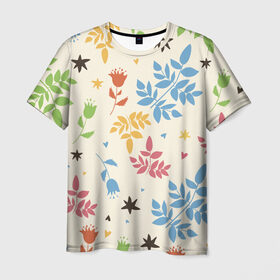 Мужская футболка 3D с принтом Цвета радости , 100% полиэфир | прямой крой, круглый вырез горловины, длина до линии бедер | 