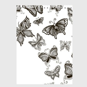 Скетчбук с принтом Коллекция BOUDOIR , 100% бумага
 | 48 листов, плотность листов — 100 г/м2, плотность картонной обложки — 250 г/м2. Листы скреплены сверху удобной пружинной спиралью | абстракция | бабочки