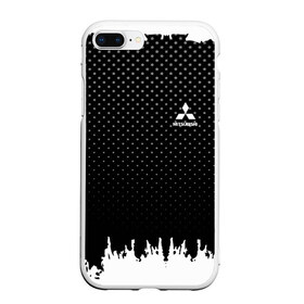 Чехол для iPhone 7Plus/8 Plus матовый с принтом Mitsubishi abstract black , Силикон | Область печати: задняя сторона чехла, без боковых панелей |  машина | марка | митсубиси