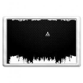 Магнит 45*70 с принтом Mitsubishi abstract black , Пластик | Размер: 78*52 мм; Размер печати: 70*45 | Тематика изображения на принте:  машина | марка | митсубиси