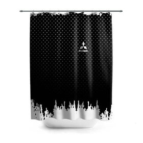 Штора 3D для ванной с принтом Mitsubishi abstract black 2018 , 100% полиэстер | плотность материала — 100 г/м2. Стандартный размер — 146 см х 180 см. По верхнему краю — пластиковые люверсы для креплений. В комплекте 10 пластиковых колец |  машина | марка | митсубиси