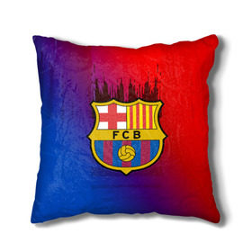 Подушка 3D с принтом FC Barcelona color sport , наволочка – 100% полиэстер, наполнитель – холлофайбер (легкий наполнитель, не вызывает аллергию). | состоит из подушки и наволочки. Наволочка на молнии, легко снимается для стирки | football | soccer | барселона
