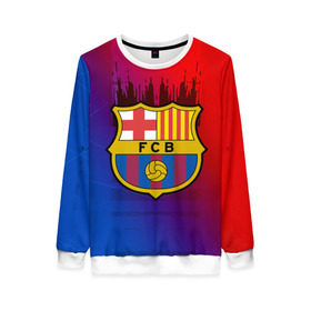 Женский свитшот 3D с принтом FC Barcelona color sport , 100% полиэстер с мягким внутренним слоем | круглый вырез горловины, мягкая резинка на манжетах и поясе, свободная посадка по фигуре | football | soccer | барселона