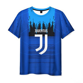 Мужская футболка 3D с принтом FC Juventus color abstract , 100% полиэфир | прямой крой, круглый вырез горловины, длина до линии бедер | 