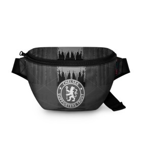 Поясная сумка 3D с принтом FC Chelsea abstract color , 100% полиэстер | плотная ткань, ремень с регулируемой длиной, внутри несколько карманов для мелочей, основное отделение и карман с обратной стороны сумки застегиваются на молнию | football | soccer | челси