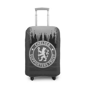 Чехол для чемодана 3D с принтом FC Chelsea abstract color , 86% полиэфир, 14% спандекс | двустороннее нанесение принта, прорези для ручек и колес | football | soccer | челси