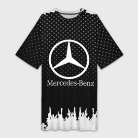 Платье-футболка 3D с принтом Mercedes Benz ,  |  | auto | automobile | car | machine | mercedes | motor | motor car | sport car | автомашина | бренд | легковой автомобиль | марка | спортивный автомобиль | тачка
