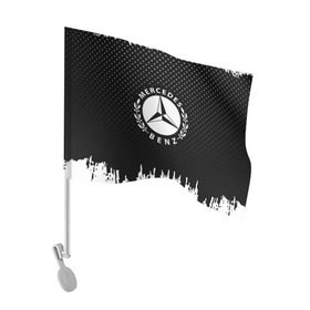 Флаг для автомобиля с принтом MERCEDES-BENZ , 100% полиэстер | Размер: 30*21 см | 